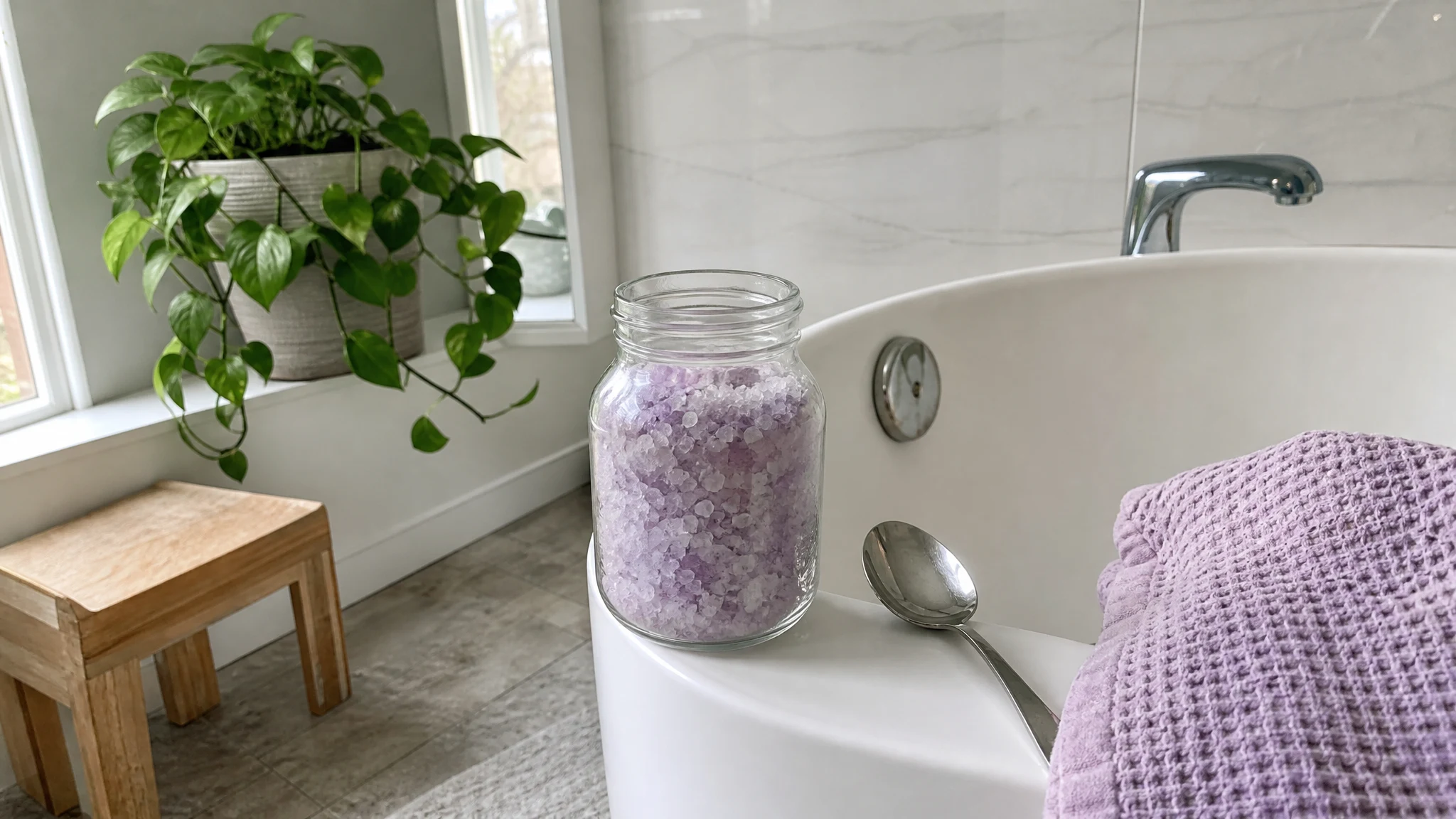 Lilac Bath Salts and Bath Bombs: Make the Salts First